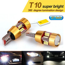 Bombillas de luz LED para coche, nuevo estilo, alta calidad, T10 3014 27SMD, CANBUS 501 194 W5W, decodificación de luz ancha, 2 uds., #293342 2024 - compra barato