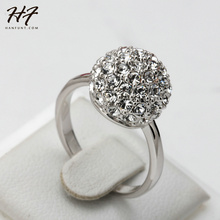 Высокое качество, лаконичное кольцо с кристаллами серебряного цвета, австрийские кристаллы, полноразмерные, горячая Распродажа R152 2024 - купить недорого