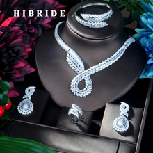 HIBRIDE-Colgante con forma de hoja para mujer, conjunto de joyería de lujo, accesorios para fiesta nupcial, N-918, 4 Uds. 2024 - compra barato