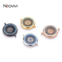 Neovivi-abalorios para fabricación de joyas, cuentas redondas de Micro Circonia cúbica, pulseras, conectores, joyería hecha a mano 2024 - compra barato