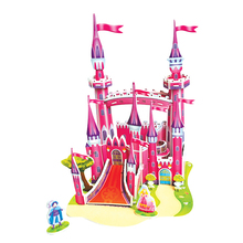 3d quebra-cabeça diy jogos e quebra-cabeças modelo de construção seguro espuma rosa twin torres palácio castelo menina brinquedos para crianças 2024 - compre barato