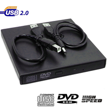 Внешний DVD ROM Оптический привод USB 2,0 CD/DVD-ROM проигрыватель горелки Тонкий портативный ридер рекордер для ноутбука 2024 - купить недорого