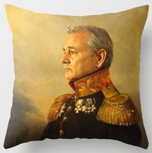 Fundas de almohada de algodón y lino con pinturas neoclásicas de celebridades, Bill, Murray, Will, Smith, Brad Pitt 2024 - compra barato