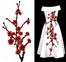 Patch de renda flor ameixa bordada exibição da moda roupas vestido de renda aplique de tecido acessórios adesivos 2024 - compre barato