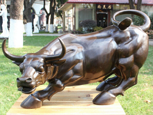 Estatua de bronce occidental, bronce, Fengshui, pared, Toro, vaca, ganado, buey 2024 - compra barato