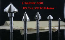 Free Shipping 3PCS 3flute 90 degree 6.3/8.3/10.4mm HSS Chamfer drill Cutter Mill Drill Set Milling Cutting Tool Set, Scraper 2024 - buy cheap