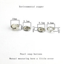 Conjuntos de botões de pérola cor prata sem costura anel aberto botões de pressão fixador conjunto 10mm 50 2024 - compre barato