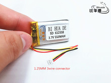 Li-bateria de polímero de li-po MODELO 612338 602338 bateria de polímero de lítio 550 V 3.7 mah MP3 MP4 GPS A conector 2024 - compre barato