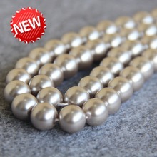 2021 New For Necklace&Bracelet 12mm Silvercolor Shell Pearl Beads DIY Gifts Women Girl Loose Beads Jewelry Making Design 16inch 2024 - buy cheap