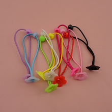 50PCS Assorted Colors 2mm Elastic Ponytail Holders with plastic flower pads to attach charms& fabric flowers,BARGAIN for BULK 2024 - buy cheap