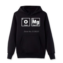 Omg element moletom periódico engraçado com capuz, blusa de lã masculina, para primavera e outono, ciências, engraçada 2024 - compre barato