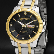 Chenxi Gold Watch Double Calendar Men Luxury Business Man Golden Waterproof Fashion Casual Quartz Male Dress Clock Gift 050a 2024 - buy cheap