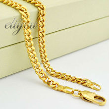 SUNNERLEES Yellow Gold Color Necklace 3mm Curb Link Chain Mens Womens Gold Jewellery fashion Jewelry DJN88 2024 - buy cheap