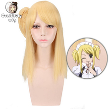 Fairy Tail Lucy Heartfilia 45cm Long Straight Golden Costume Cosplay Wig for Women Anime Wig Synthetic Hair Wig High Quality 2024 - buy cheap