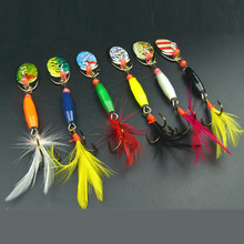 Free shipping spinning 6pcs hard bait artificial minnow pencil metal spoon spinning Fishing Tackle sea fish 2024 - buy cheap