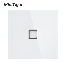 Minitiger-Panel de cristal templado RJ45, enchufe de datos de pared, toma de corriente de PC, color blanco de lujo 2024 - compra barato