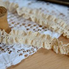 High-quality  DIY clothing accessories exports beige lace cotton lace 2cm wide elastic hot sale 2024 - buy cheap