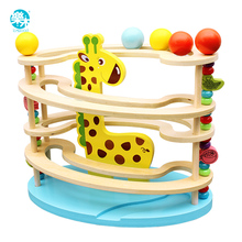 Baby Toy Wooden block ball track Chopping Block Table Game baby Educational Animal Model ball park Wooden toy for Children 2024 - buy cheap