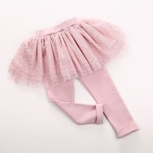 New Arrival Mesh Ruffle Girls Skirt Pants Hot Korean Elastic Waist Skinny Solid Baby Kids Autumn Leggings Pantalones Wholesale 2024 - buy cheap