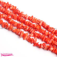 De alta calidad de 10-14mm Color naranja Coral Natural piedra grava Chip forma suelta perlas 16 "joyería w3837 2024 - compra barato
