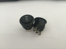 Interruptor basculante de encendido y apagado, negro, Mini, redondo, 3 pines, 10A/125V, 6A/250V, SPDT, 10 Uds. 2024 - compra barato