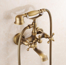 Hot sale Antique bath faucet shower bronze shower faucet bathroom telephone bathtub faucet with hand shower bathroom shower tap 2024 - buy cheap