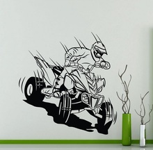 Four-wheeled off-road motorcycle vinyl wall stickers racing extreme sports enthusiasts off-road racing club home wall decal 2CE 2024 - buy cheap