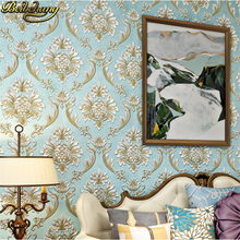 Beibehang-papel de pared 3D, papel tapiz europeo de Damasco para dormitorio, sala de estar, rollo de papel de pared 3d, Fondo de TV 2024 - compra barato