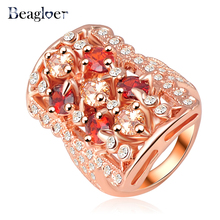 Beagloer Brand Fashion Rings Rose Gold Color Austrian Crystal  Element Ring Big Finger Rings 22*32mm Ri-HQ0014 2024 - buy cheap