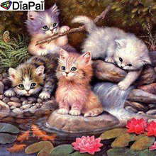 DiaPai 100% Full Square/Round Drill 5D DIY Diamond Painting "Animal cat flower" Diamond Embroidery Cross Stitch 3D Decor A19005 2024 - buy cheap