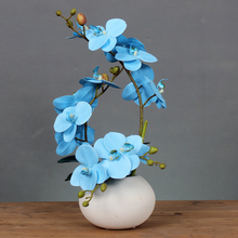 Planta de cerâmica minimalista moderna, vaso com borboleta de orquídea flores artificiais artesanato decoração de mesa de café ornamento floral 2024 - compre barato