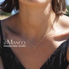 e-Manco Punk Stainless Steel Necklace Women Stylish X shape Pendant Necklace Simple Thin Necklace for women Fashion Jewelry 2024 - buy cheap