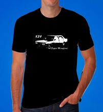 Для мужчин; Высокое качество футболки Италия автомобиля 131 футболка Super Mirafiori в итальянском стиле автомобильного автомобиля Ретро папа подарок Классический с О-образным вырезом Футболка для подростков 2024 - купить недорого