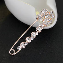 Safety Pins Gold brooch pins female pins and brooches for women rhinestone flower  collar pins broches 2024 - buy cheap