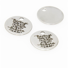 10pcs/lot Memory charm Because Someone We Love is in Heaven Stainless steel message Charm pendant 20mm 2024 - buy cheap