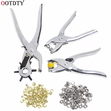 OOTDTY 3 unids/set perforadora de cuero herramienta de reparación de ojales + alicates Kit de herramientas de mano 2024 - compra barato