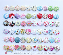 100pcs UPICK 15-25mm Fabric Covered Buttons Cute Flower Flatback Buttons for Baby Clothes,DIY Craft, Jewelry Making Accessories 2024 - buy cheap