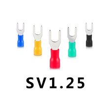 SV1.25-3 4 5 6 conector de fio de cabo furcado 100 unidades/pacote forquilha pré-isolante furcate pá 22-16awg friso terminais cor aleatória 2024 - compre barato