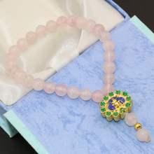 Korean style original design pink jades 6mm cloisonne round stone chalcedony beads strand bracelets jewelry 7.5inch B2739 2024 - buy cheap