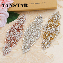 YANSTAR Wholesal(30PCS) Hand Rhinestones Appliques For DIY Bridal Belt Rose Gold Crystal Rhinestones Appliques YS850 2024 - buy cheap