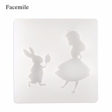 Facemile 1PCS Girl Rabbit Shape Silicone Mold For Necklace Earrings Hair Ring Clay Fondant Cake Baking Decorating Tools 2024 - buy cheap