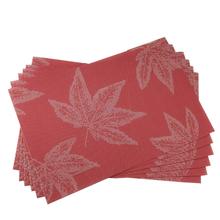 Red Maple Leafs Pattern Placemats Pvc Vinyl Set of 6 Heat Resistant Placemat for Dining Table Indoor Outdoor Crossweave Kitchen 2024 - buy cheap