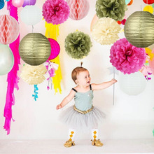 14 pcs Party Decoration Set Party Supplies Tissue Pom Poms/Lanterns/Honeycomb Balls for Birthday Baby Shower Weddings Decor 2024 - buy cheap