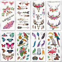 Waterproof temporary tattoo stickers on the body art temporary men tattoos Tribal feather butterfly pattern fake tattoo stickers 2024 - buy cheap