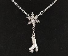 1PCS Mixed style Ice Skate Snowflake Necklaces Pendant Necklace Sweater chain Woman Mens Winter Jewelry 2024 - buy cheap