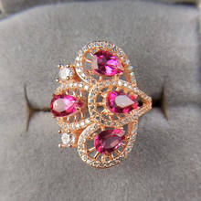 Экстравагантное кольцо с цветами в форме капли воды из натурального розового голубого топаза, кольцо с натуральным драгоценным камнем, серебро 925 пробы, для женщин, для вечеринок, подарок для девушки, ювелирные изделия 2024 - купить недорого