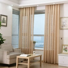 Linen Sheer Curtains for Window Solid Color Tulle Ready Made Transparent Purple Blue Brown White Beige Pink 2024 - buy cheap