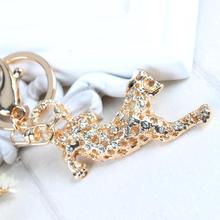 Lovely Leopard Lion New Cute Rhinestone Crystal Charm Pendant Purse Bag Key Ring Chain Gift Jewelry Accessories 2024 - buy cheap