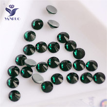 YANRUO 2028HF All Sizes Emerald Crystal Hotfix Iron On Flatback Hot Fix Glue Strass Glass Rhinestones For Clothes 2024 - buy cheap