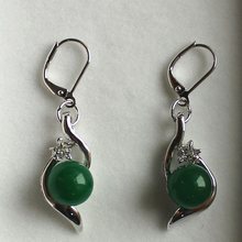 New! 2014 noble 10mm green jades bread earring 2024 - buy cheap